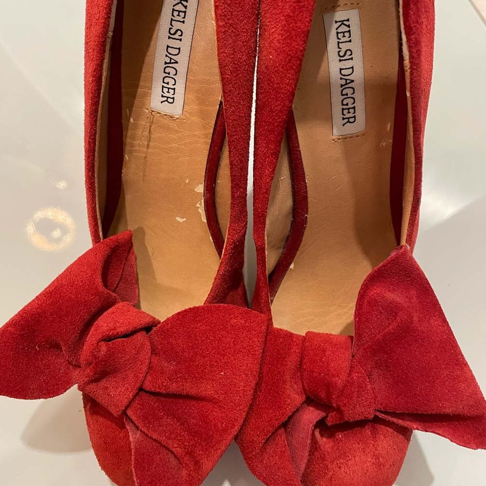 Sexy Red High Heels Detachable Bows